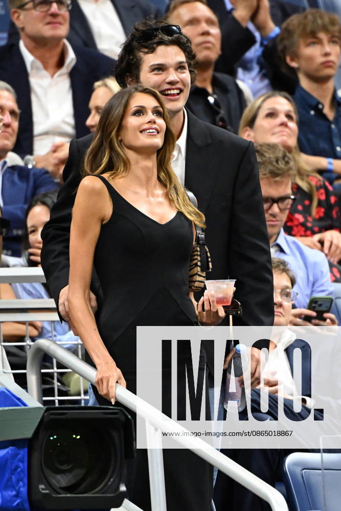 Kaia Gerber and Homer James Jigme Gere watch John McEnroe, Andy Roddick, Roger Federer and Andre Agassi during the ˜Roger Federer: An Icon Returns to New York exhibition at Arthur Ashe Stadium in Flushing, New York Featuring: Kaia Gerber, Homer James Jigme Gere Where: Flushing Meadows, New York, United States When: 25 Aug 2026 Credit: Robert Bell INSTARimages . NOT FOR USE BY NEWSPAPERS BASED IN THE UK.