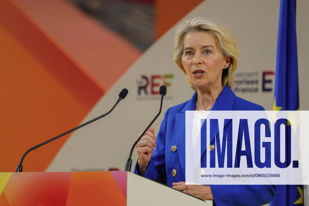 La REF 2026 Aurelien Morissard MAXPPP MAXPPP Paris August 27, 2026 Ursula von der Leyen, President of the European Commission, during the La REF 2026 meeting of French entrepreneurs, organized by the MEDEF, France’s main employers’ federation, at the Roland Garros venue in Paris on August 27, 2026 Aurelien Morissard MAXPPP Paris France