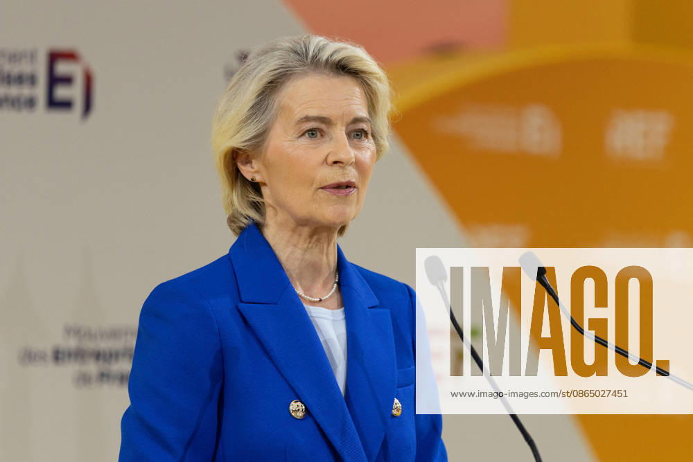 Second day of La REF 2026 meeting - Paris European Commission President Ursula von der Leyen during the La REF 2026 meeting of French entrepreneurs, organised by the MEDEF, France s main employers federation, at the Roland-Garros venue in Paris on August 27, 2026. Photo by Raphael Lafargue ABACAPRESS.COM Paris France