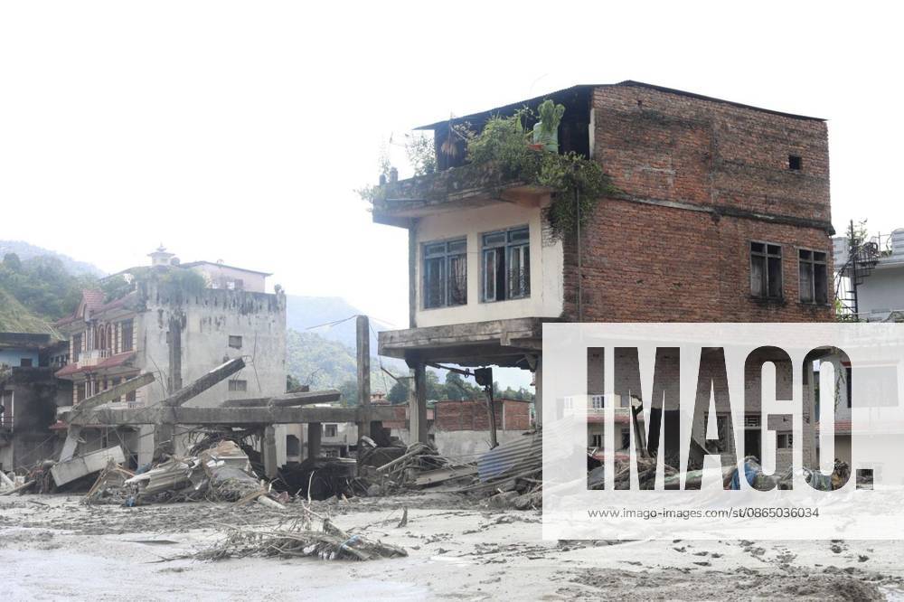 Flood damage reported in Nuwakot, Nepal NUWAKOT, NEPAL, AUGUST 26, 2026: Houses and other structures in Trishuli Devighat Bazaar, Nuwakot, are seen damaged following flooding in the Bhotekoshi River in Rasuwa. Nuwakot Nepal