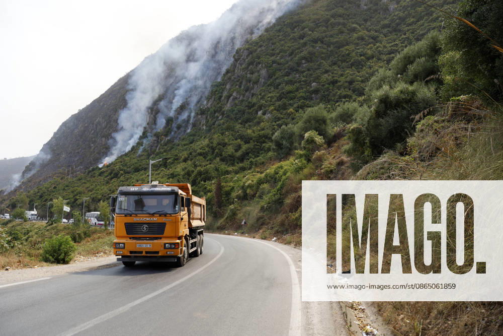 Fires in Jijel and Bedjaia: A general view of the burned houses, cars, and animals in the village of Nador, in the Jijel Mountains east of Algiers, in Algeria on August 27, 2026. The Algerian Ministry of the Interior announced that at least 12 people have died and 54 others have been injured in multiple forest fires across the country. Photo by Billel Bensalem, APP, Jijel, Algeria
