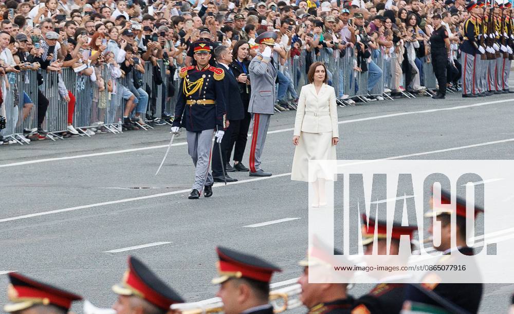 Moldova Independence Day 9230214 27.08.2026 Moldovan President Maia Sandu attends the military parade during Moldova s Independence Day celebrations in Chisinau, Moldova. Stringer Sputnik Chisinau Moldova