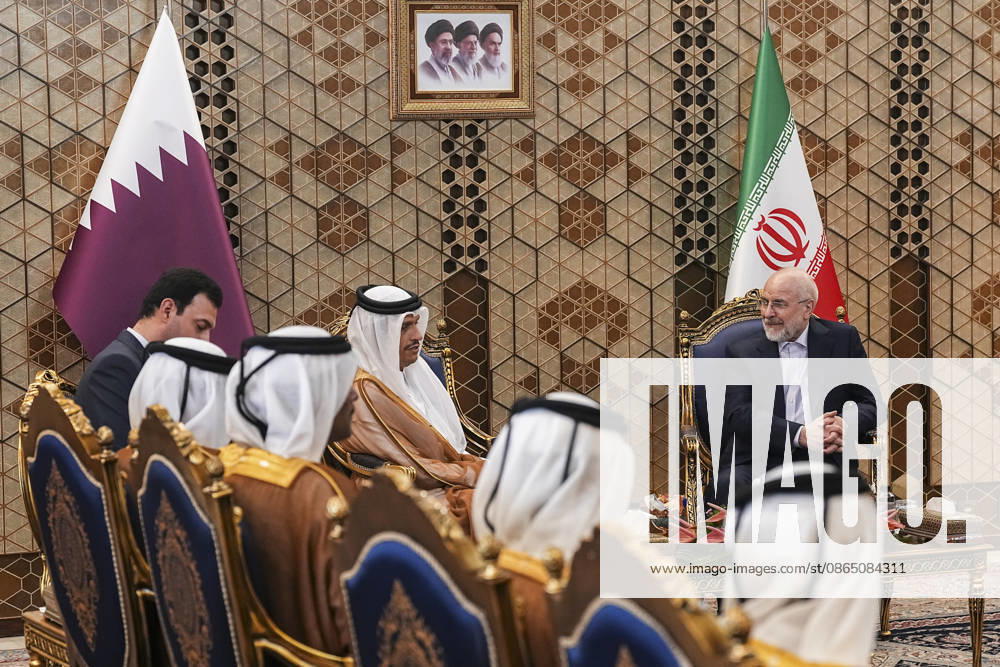 Qatar and Iran Discuss Diplomacy Members of the Qatari delegation sit opposite Iranian Parliament Speaker Mohammad Bagher Ghalibaf during talks with Qatars Prime Minister and Foreign Minister Sheikh Mohammed bin Abdulrahman bin Jassim Al Thani in Tehran, Iran, on August 27, 2026. The two officials discussed regional developments, efforts to reduce tensions, and ways to create conditions for the resumption of diplomatic dialogue, with the Qatari prime minister stressing that diplomacy remained the best means of resolving disputes and preventing further escalation. Tehran Tehran Iran