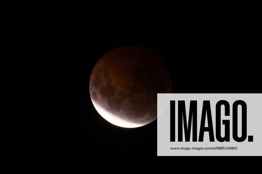 Partial lunar eclipse over Sao Jose do Rio Preto, Brazil The Moon takes on a reddish color as it passes through Earth s shadow during a partial lunar eclipse observed in Sao Jose do Rio Preto, Sao Paulo, Brazil, in the early hours of August 28, 2026. Sao Jose do Rio Preto Sao Paulo Brazil