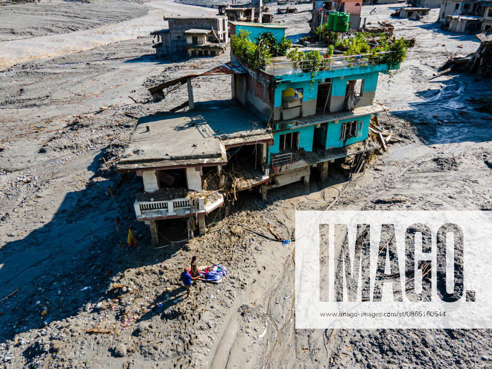 Aerial View Shows Massive Flood Devastation Along The Bhotekoshi River, Nuwakot An aerial view shows the aftermath of flooding along the Bhotekoshi River, which affected low-lying areas and settlements near the riverbanks in Nuwakot, Nepal, on August 28, 2026. The flooding caused widespread damage to homes, roads, a bridge, a hydropower station and other infrastructure in the area. Several people remain missing as the number of casualties continues to develop. Rescue teams and security personnel are carrying out search and rescue operations in the affected areas. Nuwakot bagmati Nepal