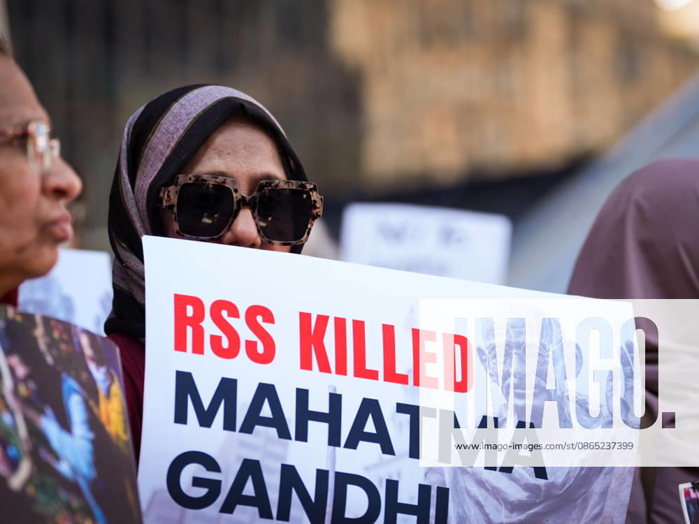 Protest Against the RSS Chief Mohan Bhagwat New York, NY August 29: Demonstrators gather outside Madison Square Garden for the Hindus Say No to the RSS rally, protesting the appearance of RSS chief Mohan Bhagwat and calling for a secular, interfaith India on August 29, 2026. Credit: Xavier Diaz AdMedia