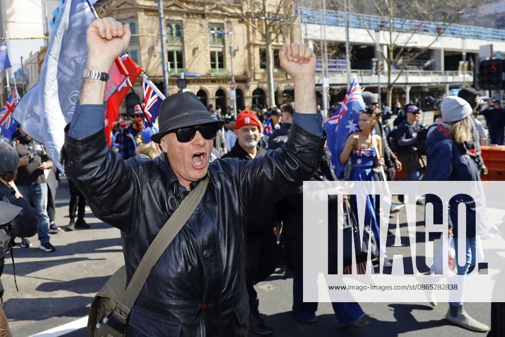 A far-right activist shouts slogans during the rally..Hundreds of supporters of the far-right group March for Australia marched through MelbourneÃ¢â‚¬â ¢s CBD as part of a demonstration focused on freedom of speech and political expression, while counter-protesters gathered separately to oppose the march and its political messages. March for Australia organisers called for the repeal of laws they say restrict political communication, an end to government censorship and constitutional protection for freedom of speech. Melbourne Australia - ZUMAs197 20260830_aaa_s197_026
