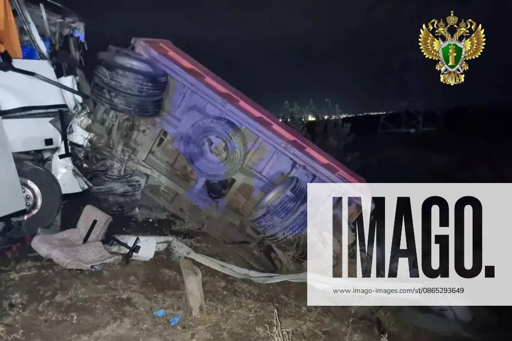 RUSSIA, STAVROPOL REGION - AUGUST 30, 2026: The scene of a road collision involving a pasenger bus. Stavropol Region Prosecutor s Office 96831070