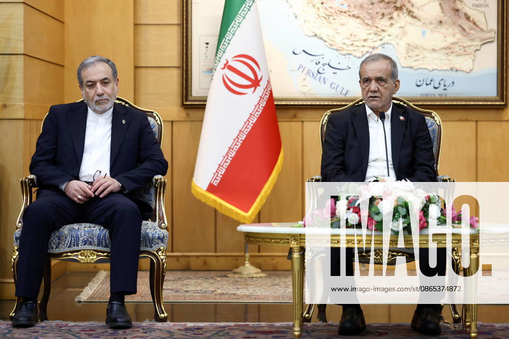 Iranian President Masoud Pezeshkian departs Tehran, Iran, for Bishkek, Kyrgyzstan, on August 31, 2026, to attend the Shanghai Cooperation Organisation summit. Pezeshkian later arrived at Manas International Airport, where he was welcomed by Kyrgyz Cabinet Chairman Adylbek Kasymaliev. The SCO Council of Heads of State meeting is scheduled for September 1 in Bishkek, alongside an SCO Plus summit attended by leaders and representatives from member states and invited countries. Tehran Iran - ZUMAi98_ 20260831_zih_i98_010