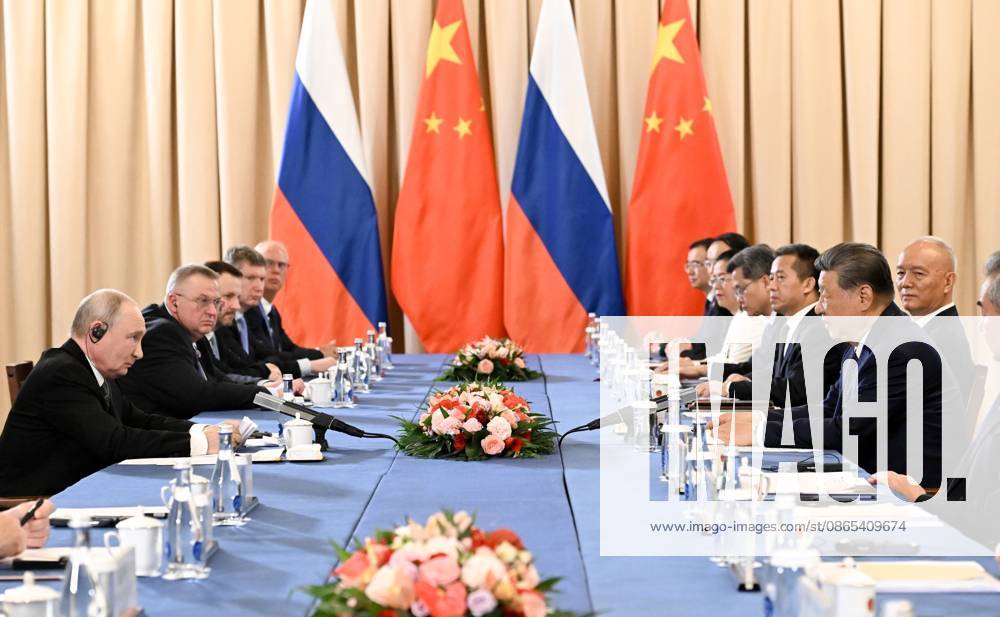 Russian President Putin Arrives in Bishkek for SCO Summit Russian President Vladimir Putin arrives in Bishkek, Kyrgyzstan, on August 31, 2026, to attend a meeting of the Council of Heads of State of the Shanghai Cooperation Organization. Putin also meets Chinese President Xi Jinping on the sidelines of the summit. Photo by Russian President official apaimages Russia Russia Russian Federation 310826_Kyrgyzstan_RPO_00(3)