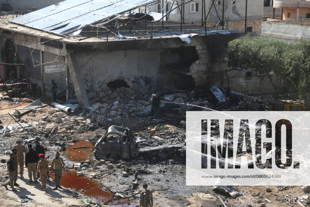 Explosion in Syria’s Idlib kills 5 IDLIB, SYRIA - SEPTEMBER 01: The explosion heavily damages nearby buildings and vehicles after an ammunition-laden vehicle explodes in Syria’s northwestern Idlib province, killing five people and injuring 10 others, according to initial reports, on September 01, 2026. Kasim Yusuf Anadolu Idlib Suriye. Editorial use only. Please get in touch for any other usage.