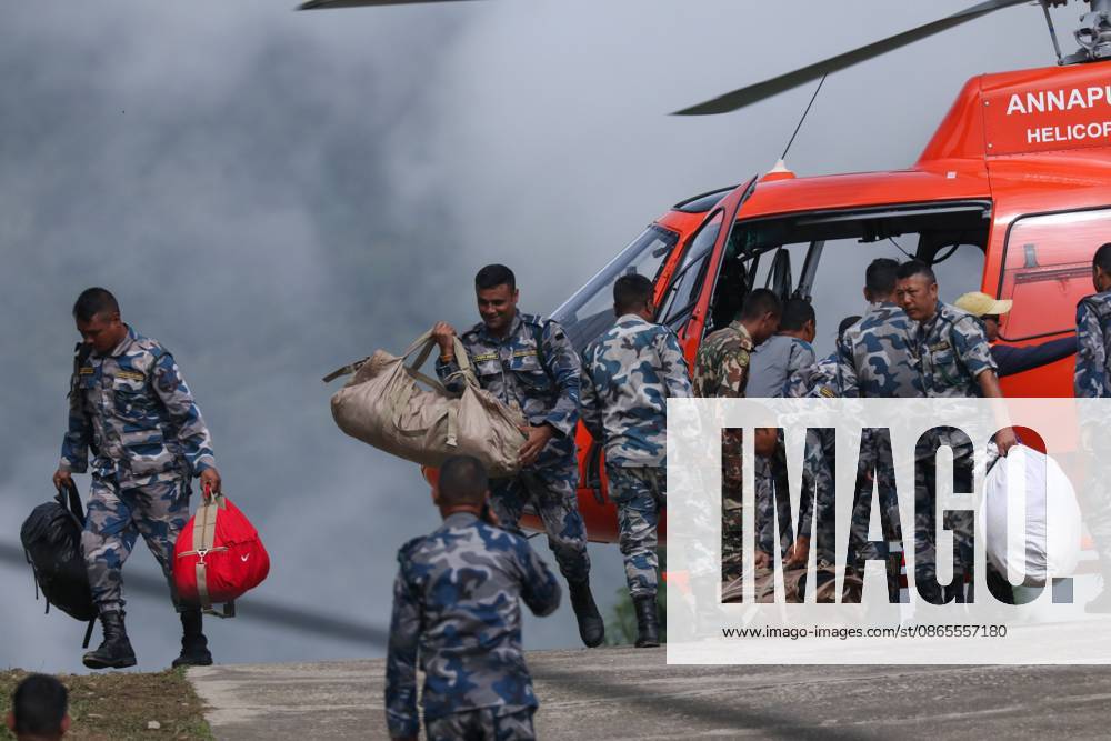 Search operations continue after Rasuwa floods RASUWA, NEPAL, SEPTEMBER 1, 2026: Nepali security personnel and rescue teams conduct search and rescue operations in flood-hit areas of Rasuwa following the Bhotekoshi River flood on August 26. Teams continue searching for people reported missing after the disaster. Rasuwa Nepal