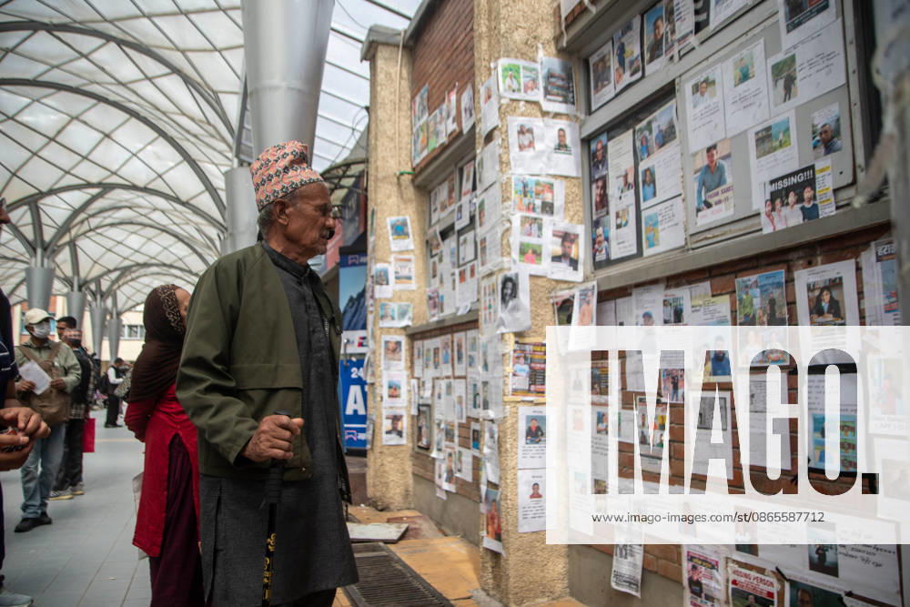 Relatives of missing persons inspect notice boards displayed with photos and details at Tribhuvan University Teaching Hospital in Kathmandu. Hundreds remain unaccounted for following severe flash floods caused by a glacial outburst along the Tibet-Nepal border on August 26. Kathmandu Nepal - ZUMAs197 20260901_aaa_s197_205