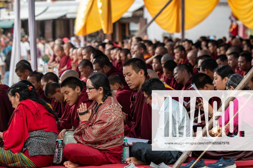 Monks participate in a prayer ceremony organized at Boudhanath Stupa to pay respects and offer solace for the victims of severe flash flooding in Kathmandu. Kathmandu Nepal - ZUMAs197 20260901_aaa_s197_218