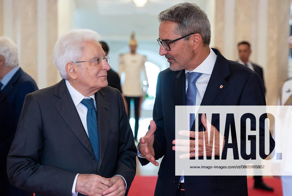 President Sergio Mattarella with Arno Kompatscher, President of the Autonomous Province of Bolzano; at the ceremony marking the Day of Autonomy, Merano, September 5, 2026 Merano Italy - ZUMAa289 20260905_zia_a289_009