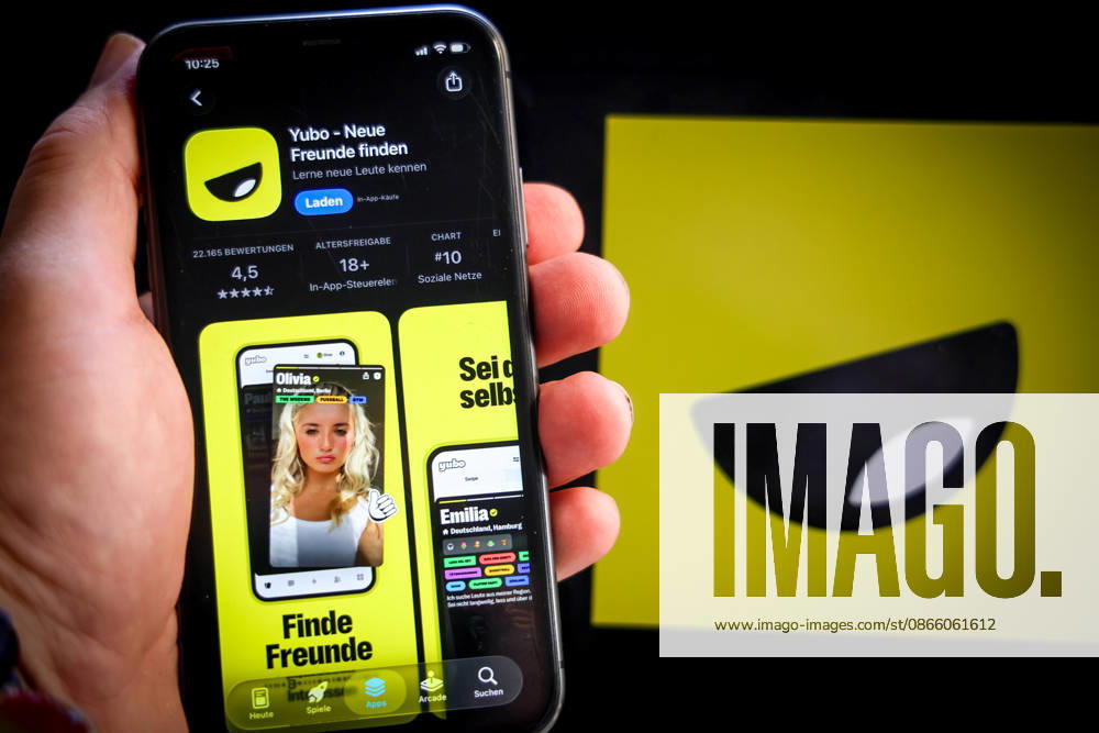 Apple App Store auf einem iPhone. Essenzielle Dating Apps. Yubo - Neue Freunde finden. Das iPhone wird in der Hand gehalten.. 06.09.2026