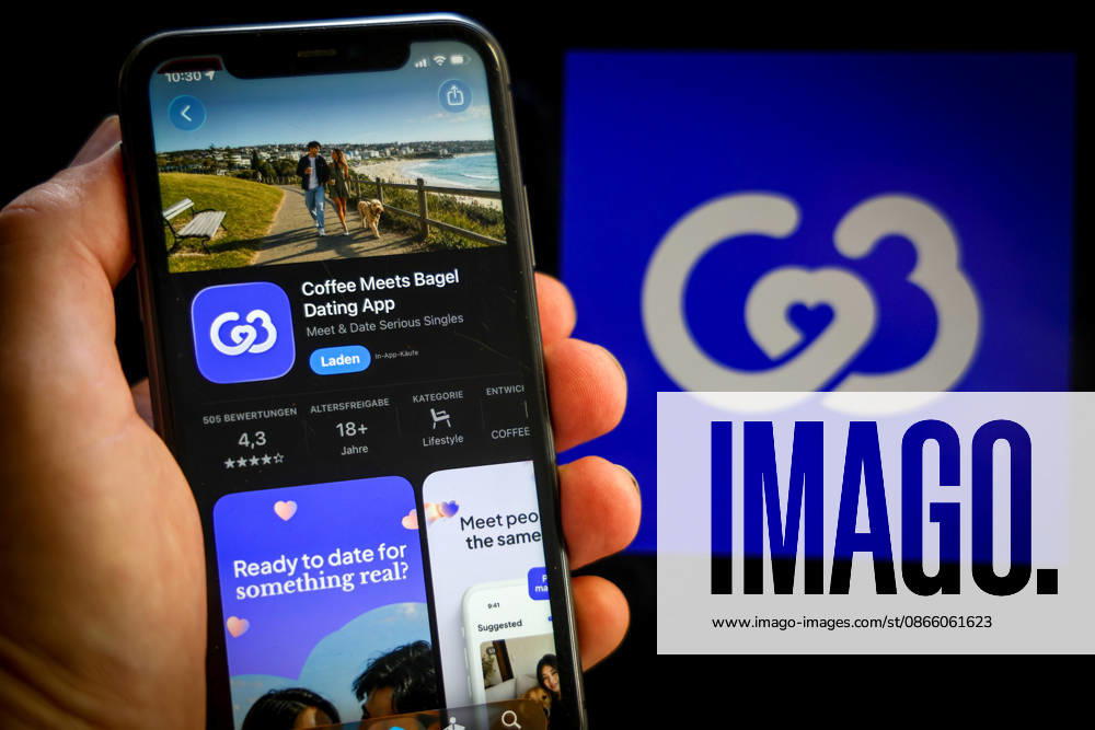 Apple App Store auf einem iPhone. Essenzielle Dating Apps. Coffee Meets Bagel Dating app. Das iPhone wird in der Hand gehalten.. 06.09.2026