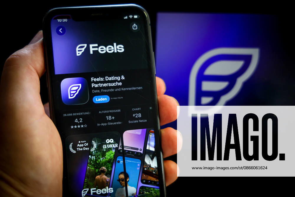 Apple App Store auf einem iPhone. Essenzielle Dating Apps. Feels, Dating & Partnersuche. Das iPhone wird in der Hand gehalten.. 06.09.2026