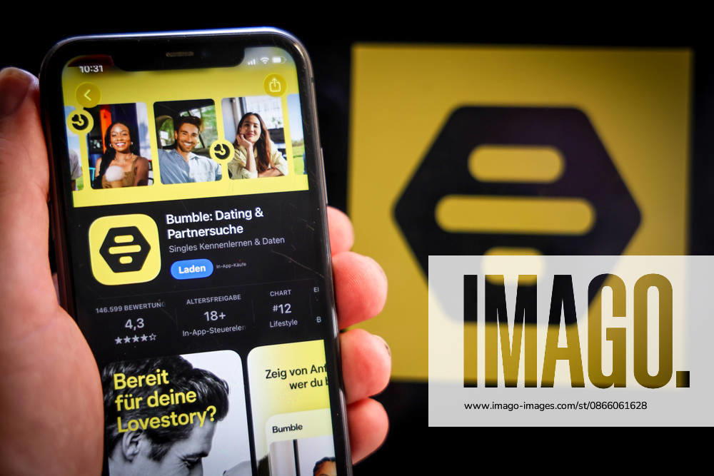 Apple App Store auf einem iPhone. Essenzielle Dating Apps. Bumble, Dating & Partnersuche. Das iPhone wird in der Hand gehalten.. 06.09.2026