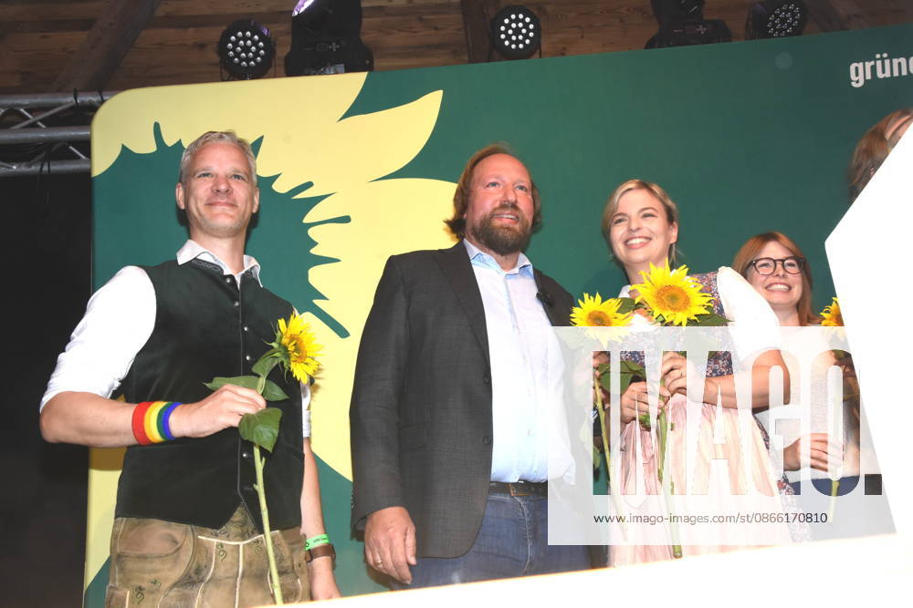 Klaus Heid OV Sprecher FDP Abendsberg Dr. Anton Hofreiter,MDB vorsitzender des Europaausschusses Katharina Schulze, Fraktionsvorsitzende der bayerischen GRÜNEN im Landtag Abendsberg 07.09.2026 Politischer Frühschoppen am Gillamoos im Weinzelt Bündnis 90 Die Grünen Foto Abendsberg