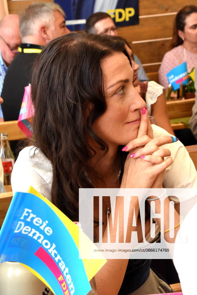Nicole Bauer, ehemalige MdB und Bezirksvorsitzende der FDP Abensberg 07.09.2026 Politischer Fruehschopen am Gillermoosim FDP im Gillamoosicci-Zelt Foto Abendsberg
