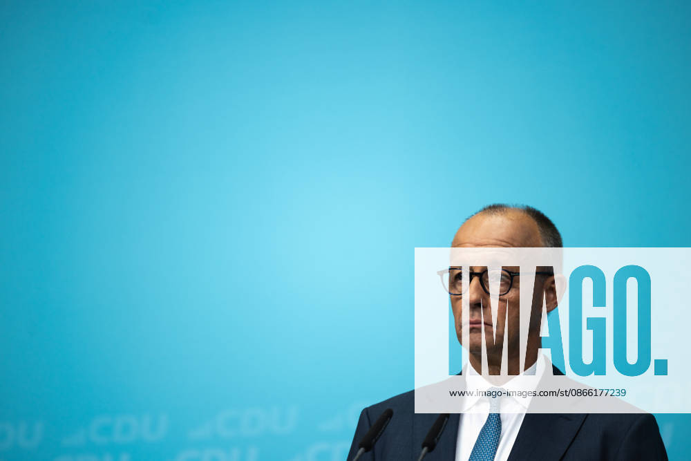 Bundeskanzler Merz und Ministerpräsident Sachsen Anhalts, Sven Schulze (CDU) stellen sich der Presse vor in der Konrad Adenauer Haus in Berlin. Deutschland, Berlin am 7. September 2026: Der Bundeskanzler Friedrich Merz vor der Presse in der CDU-Zentrale einen Tag nach der historischen Niederlage des Ministerpräsidenten Sven Schulze in Sachsen-Anhalt.