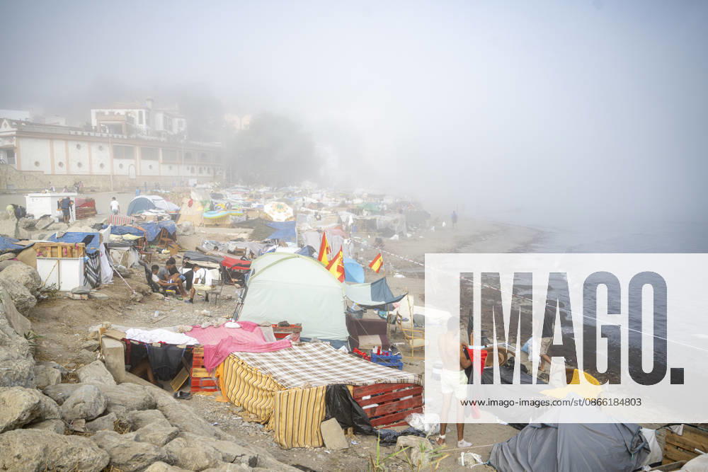 Settlements Continue on El Trampolín Beach Settlements on El Trampolín Beach, as of September 7, 2026, in Ceuta, Spain. Despite having been cleared, the camp on El Trampolín Beach resembles a makeshift city and remains occupied by people who continue to arrive in Ceuta. SEPTEMBER 7, 2026 Ceuta, Spain