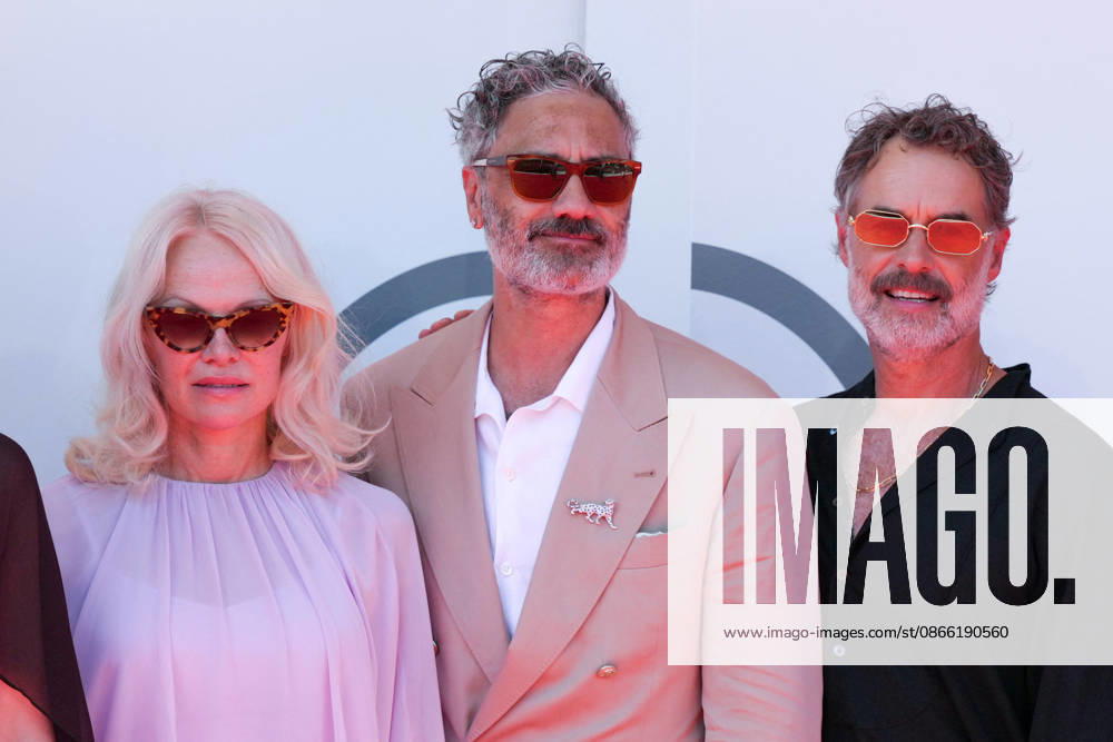 Pamela Anderson, Taika Waititi, and Murray Bartlett attending the presentation of the Golden Lion for Lifetime Achievement Award to Ellen Burstyn during the 83rd Venice International Film Festival at the Sala Grande on September 7, 2026, in Venice, Italy. Lucia Sabatelli, Venice, Italy