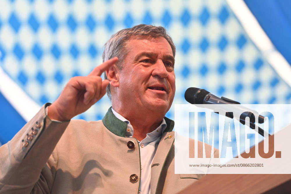 Rede Markus SOEDER (Ministerpraesident Bayern und CSU Vorsitzender), Einzelbild,angeschnittenes Einzelmotiv,Portrait,Portraet. Politischer Gillamoos am 07.09.2026 in Abensberg,