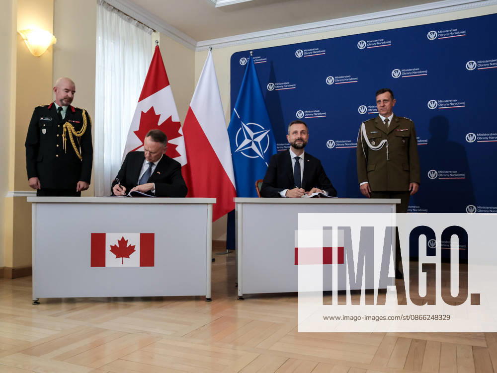 Deputy Prime Minister and Minister of Defence of Poland Wladyslaw Kosiniak-Kamysz (R) and Minister of Foreign Affairs of Canada David McGuinty (L) seen during a meeting.. The politicians signed Memorandum of Understanding of bilateral defence cooperation between Canada and Poland. Kielce Poland - ZUMAs197 20260907_aaa_s197_436