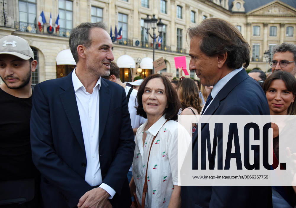 Politicians Join Feminist Coalition Press Briefing For Loi Integrale Against Sexual Violence - Paris Raphael Glucksmann and Jerome Guedj during the rally against sexual violence for a comprehensive law Loi Integrale in front of the Ministry of Justice at Place Vendome in Paris, France on September 7, 2026. Photo by Alain Apaydin ABACAPRESS.COM Paris France