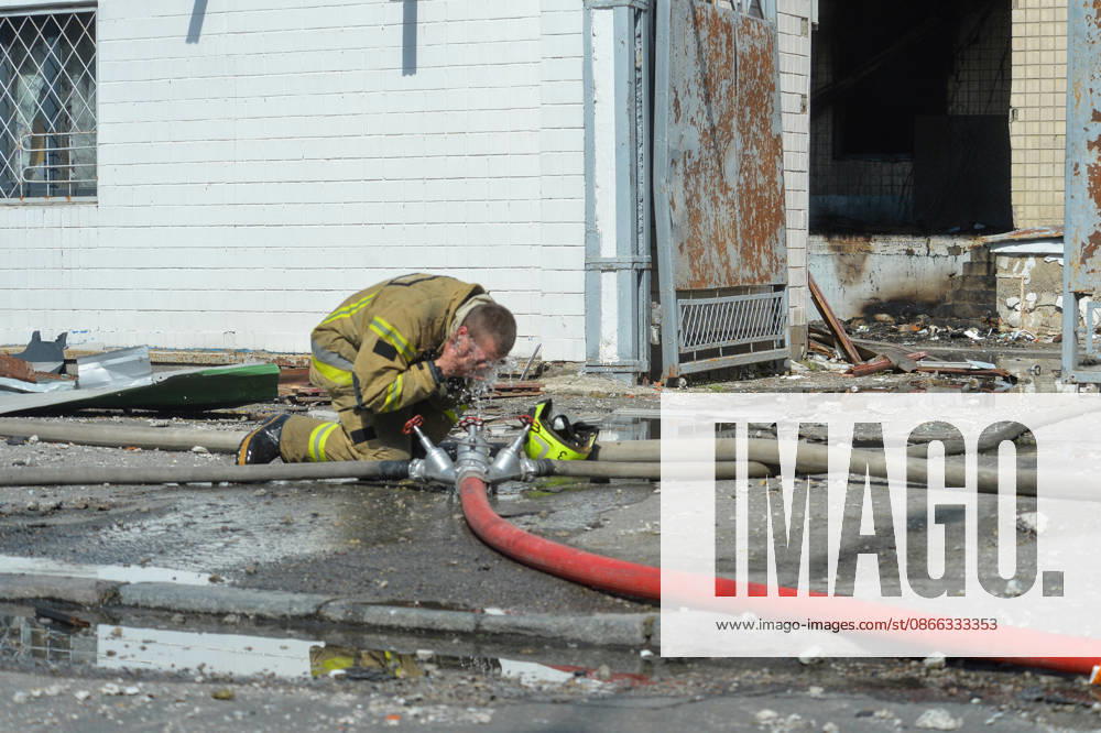 Destruction and fires reported across Kyiv districts after Russian attack A State Emergency Service rescuer washes his face with water from a fire hose during a response effort to a Russian attack in the Solomianskyi district, Kyiv, Ukraine, September 8, 2026. On Tuesday night, September 8, Russian forces launched another massive strike on the Ukrainian capital with ballistic and cruise missiles, as well as jet UAVs. The attack caused significant damage to civilian infrastructure, residential areas, and business facilities. Three people were killed, and 19 were injured., Credit:Oleksandr Klymenko Ukrinform Avalon Ukraine, Kyiv