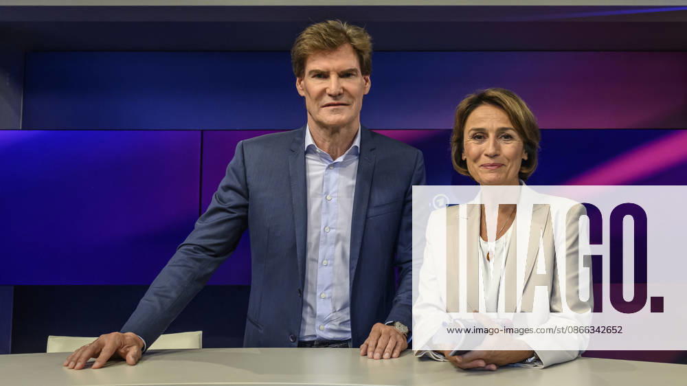 V.l. Carsten Maschmeyer (Unternehmer) mit Sandra Maischberger, GER, Berlin, Studio, zu Gast bei Maischberger, politische Talkshow, TV, Format, mit Moderatorin Sandra Maischberger, Das Erste, aus Adlershof Am Studio 20, 08.09.2026,