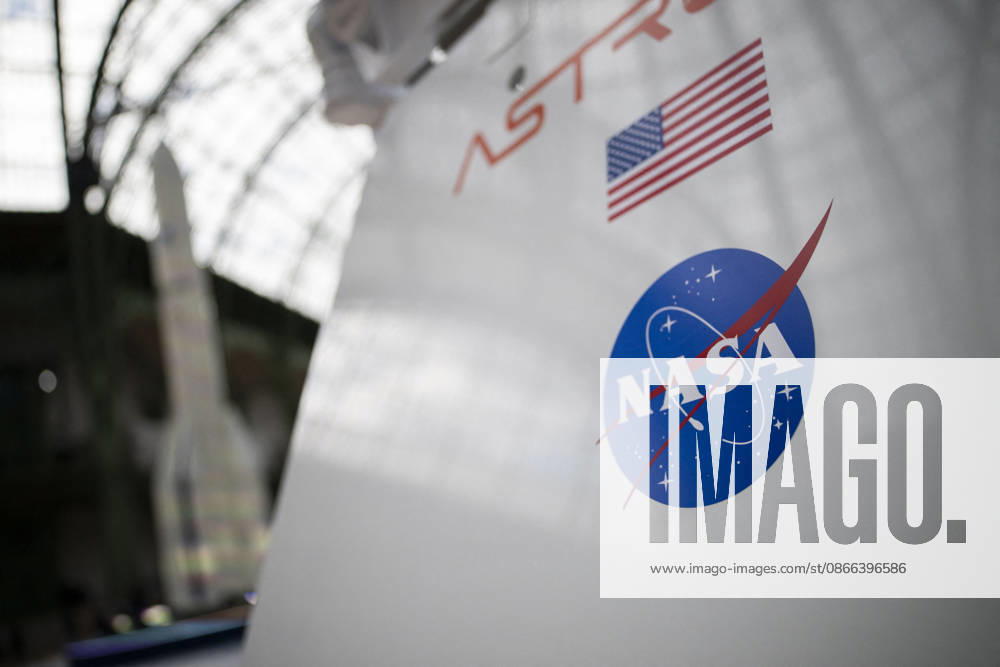 NASA Logo With American Flag And Astrolab Logo During International Space Summit - Paris A NASA logo alongside an American flag and an Astrolab logo is displayed at the International Space Summit in Paris, France on September 9, 2026. Photo by Eliot Blondet ABACAPRESS.COM Paris France France