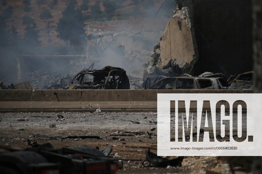 4 killed in explosion in Syria s Idlib province IDLIB, SYRIA - SEPTEMBER 09: Smoke rises after a powerful explosion, the cause of which has not yet been determined, at a warehouse where war remnant munitions were being collected near the Sarmada district of Idlib province in northwestern Syria on September 09, 2026. Police, ambulance, firefighting, and civil defense teams were dispatched to the area. Kasim Yusuf Anadolu Idlib Syria. Editorial use only. Please get in touch for any other usage.