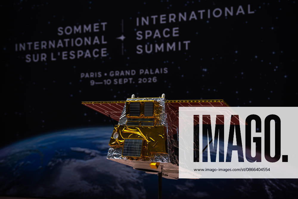 International Space Summit in Paris Aurelien Morissard MAXPPP MAXPPP Paris September 9, 2026 A miniature model of an Airbus satellite is on display at the Grand Palais ahead of the opening of a two-day International Space Summit in Paris, France, on Wednesday, September 9, 2026. Aurelien Morissard MAXPPP Paris, France