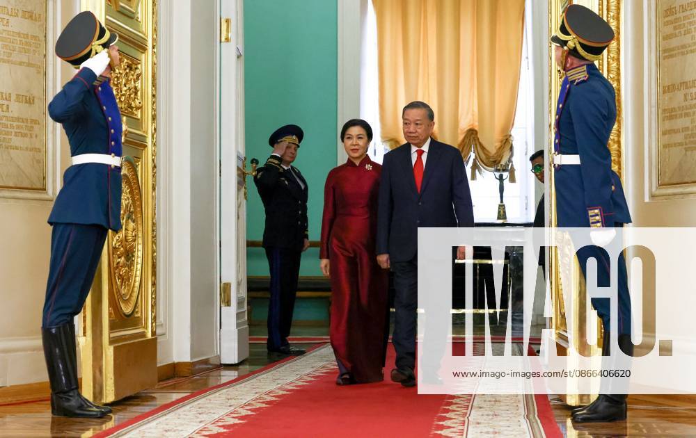 Russia Vietnam 9239409 09.09.2026 Vietnamese President To Lam and his wife Ngo Phuong Ly arrive to attend the official welcome ceremony before a meeting with Russian President Vladimir Putin at the Kremlin in Moscow, Russia. Geodakyan Artem Sputnik Moscow Russia