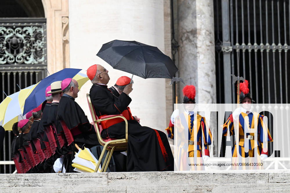 Pope Leo XIV leads The General Audience - Vatican Cardinals and bishops are carrying umbrellas to protect themselves from the sun during the weekly general audience led by Pope Leo XIV in Saint Peter’s square, Vatican on September 9, 2026. Photo by Eric Vandeville ABACAPRESS.COM Rome Vatican (or Holy See)