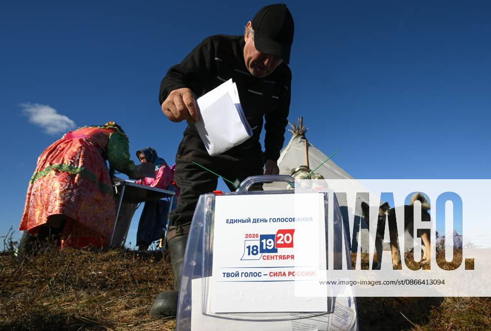 Russia Parliamentary Election Early Voting 9239453 09.09.2026 A member of a local indigenous community casts his ballot during the early voting in remote areas ahead of State Duma elections at a reindeer camping ground, in Yamalo-Nenets Autonomous Area, Russia. Russians will vote in State Duma, the lower house of parliament, and municipal elections over three days, from September 18-20. Alexandr Kryazhev Sputnik Yamalo-Nenets Autonomous Area Russia