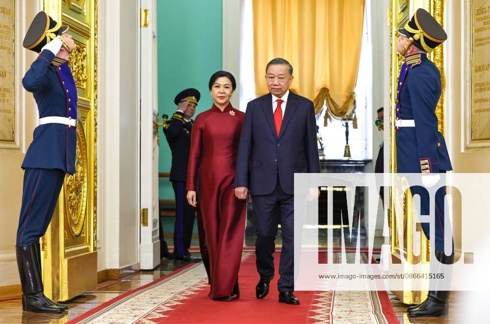 Russia Vietnam 9239480 09.09.2026 Vietnamese President To Lam and his wife Ngo Phuong Ly arrive to attend an official welcome ceremony before a meeting with Russian President Vladimir Putin at the Kremlin in Moscow, Russia. Alexander Kazakov Sputnik Moscow Russia