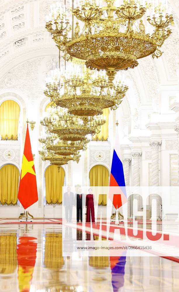Russia Vietnam 9239505 09.09.2026 Russian President Vladimir Putin, Vietnamese President To Lam and his wife Ngo Phuong Ly attend an official welcome ceremony before a meeting at the Kremlin in Moscow, Russia. Geodakyan Artem Sputnik Moscow Russia