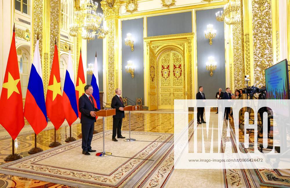 Russia Vietnam 9239627 09.09.2026 Vietnamese President To Lam and Russian President Vladimir Putin take part via videoconference in the opening of a laboratory for the study and prevention of infectious diseases at the Joint Russian-Vietnamese Tropical Research and Technology Centre in Hanoi during their meeting at the Kremlin in Moscow, Russia. Geodakyan Artem Sputnik Moscow Russia