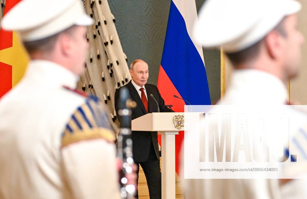 Russia Vietnam 9239766 09.09.2026 Russian President Vladimir Putin speaks during a ceremony to present Vietnamese President To Lam with the Tolstoy Peace Prize at the Kremlin in Moscow, Russia. Alexey Maishev Sputnik Moscow Russia