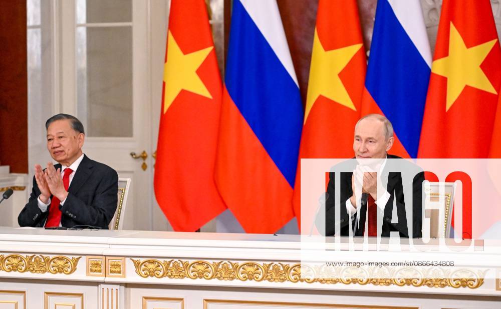 Russia Vietnam 9239786 09.09.2026 Vietnamese President To Lam and Russian President Vladimir Putin make statements to the press following their meeting at the Kremlin in Moscow, Russia. Alexey Maishev Sputnik Moscow Russia