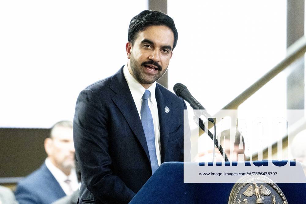 New York City Mayor ZOHRAN MAMDANI (D) speaking at a ceremony to unveil a 9 11 Memorial Wall at Police Plaza in New York City. New York City United States - ZUMAb161 20260909_aap_b161_008