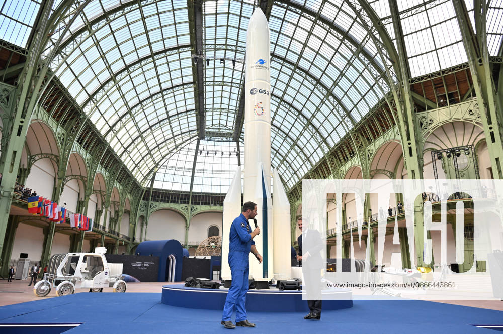 Thomas Pesquet and Emmanuel Macron, President of the French Republic, E. Macron, President of the French Republic, at the International Space Summit on September 10, 2026, at the Grand Palais in Paris, September 9, 2026. Nearly 1,100 companies from the space sector will also be present at the Grand Palais, demonstrating the exceptional mobilization of the global space ecosystem around this event, organized by France and Germany. The Summit will address all issues related to the development and innovation of the space sector through three key themes: 1) tackling the challenges of the global space economy through international cooperation; 2) advancing science, technology, and space exploration from an international perspective; and 3) ensur