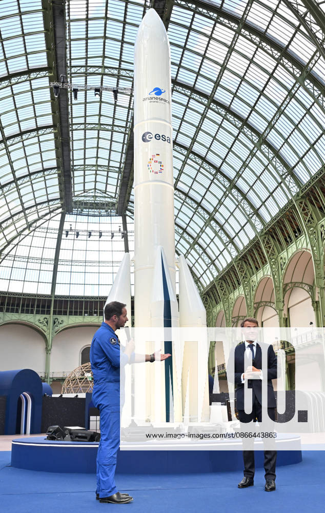 Thomas Pesquet and Emmanuel Macron, President of the French Republic, E. Macron, President of the French Republic, at the International Space Summit on September 10, 2026, at the Grand Palais in Paris, September 9, 2026. Nearly 1,100 companies from the space sector will also be present at the Grand Palais, demonstrating the exceptional mobilization of the global space ecosystem around this event, organized by France and Germany. The Summit will address all issues related to the development and innovation of the space sector through three key themes: 1) tackling the challenges of the global space economy through international cooperation; 2) advancing science, technology, and space exploration from an international perspective; and 3) ensur