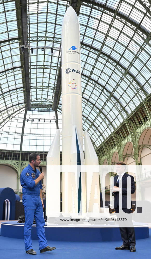 Thomas Pesquet and Emmanuel Macron, President of the French Republic, E. Macron, President of the French Republic, at the International Space Summit on September 10, 2026, at the Grand Palais in Paris, September 9, 2026. Nearly 1,100 companies from the space sector will also be present at the Grand Palais, demonstrating the exceptional mobilization of the global space ecosystem around this event, organized by France and Germany. The Summit will address all issues related to the development and innovation of the space sector through three key themes: 1) tackling the challenges of the global space economy through international cooperation; 2) advancing science, technology, and space exploration from an international perspective; and 3) ensur