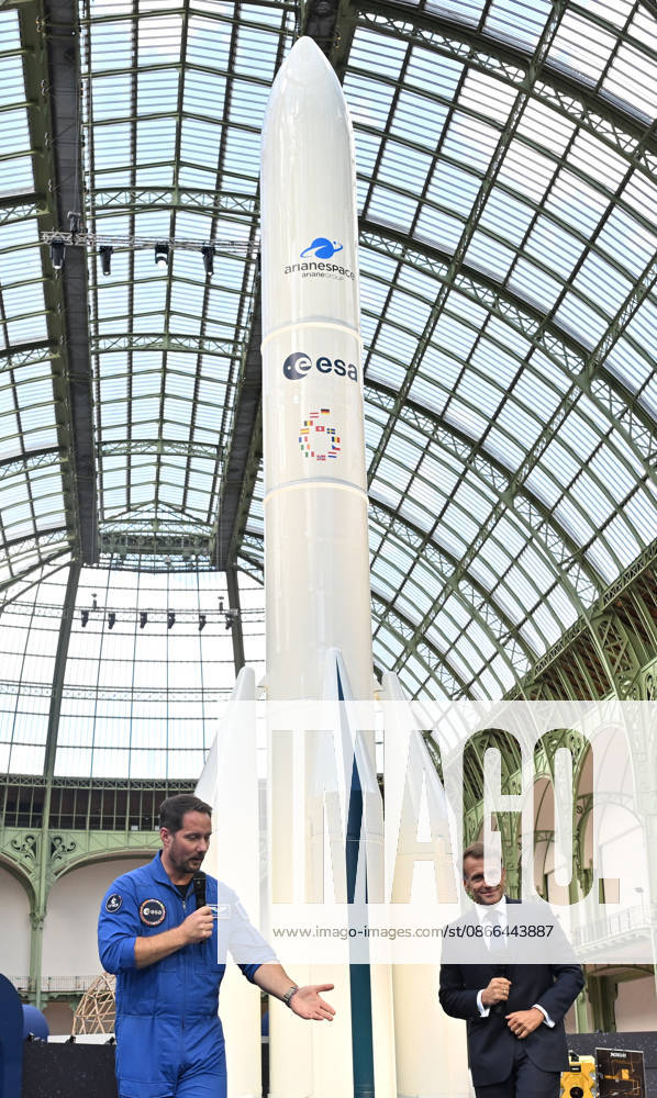 Thomas Pesquet and Emmanuel Macron, President of the French Republic, E. Macron, President of the French Republic, at the International Space Summit on September 10, 2026, at the Grand Palais in Paris, September 9, 2026. Nearly 1,100 companies from the space sector will also be present at the Grand Palais, demonstrating the exceptional mobilization of the global space ecosystem around this event, organized by France and Germany. The Summit will address all issues related to the development and innovation of the space sector through three key themes: 1) tackling the challenges of the global space economy through international cooperation; 2) advancing science, technology, and space exploration from an international perspective; and 3) ensur