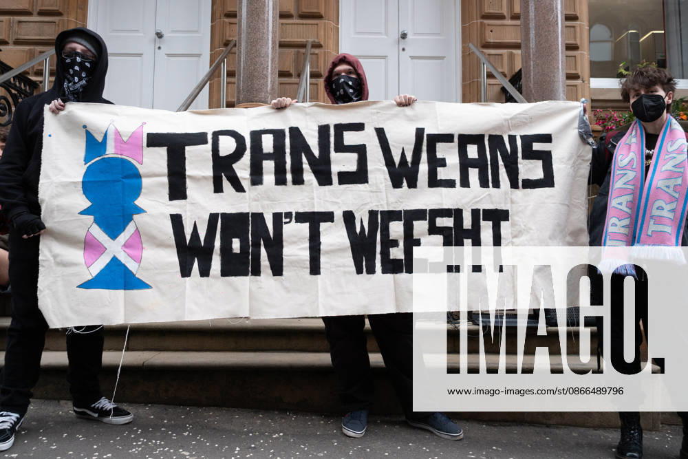 Transgender rights activists and allies held a protest outside the Glasgow office of the Equality and Human Rights Commission, opposing its ongoing stance, final proposals and guidance concerning the exclusion of transgender people from single-sex spaces and gendered services. Organised by Trans Weans Wont Wheesht, campaigners called on the equalities watchdog to respect trans rights and urged further outreach to local politicians. Glasgow UK - ZUMAs357 20260910_zip_s357_006